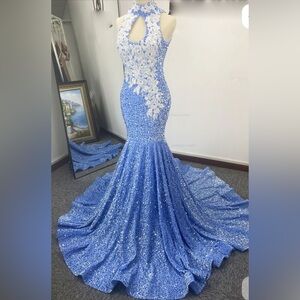 Elegant Blue/purple  Sequin Maxi Dress mermaid 🧜‍♀️